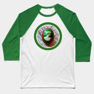 Red and Green Cameo Jewelry Design Baseball T-Shirt
